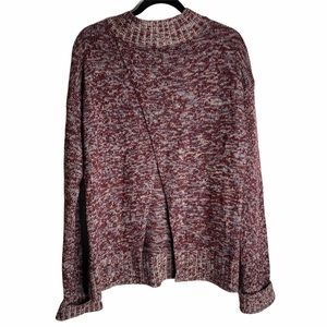 hem & thread Split Back Red & Blue Knit Sweater